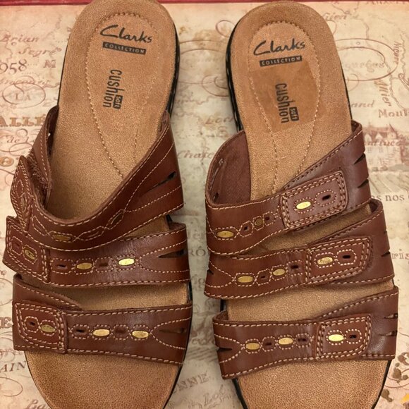 Clarks "Leisa Cacti Q" Leather Sandals - Women's Size 5.5 (Like New) - Picture 1 of 2